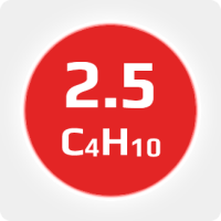 Изобутан (i-C4H10) 2.5 (99,5%) R-600 в баллоне 2л (1 кг) соединение W21,8х1/14'' (DIN1)