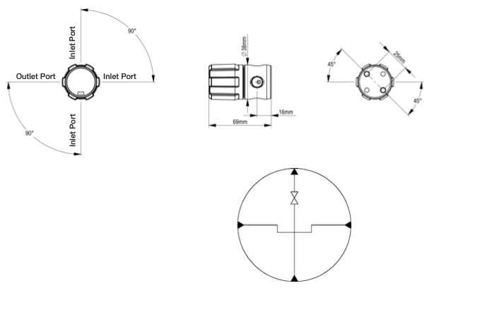 Запорный клапан  , VAA36 никелированная латунь, вход и выход NPT 1/4, уплотнение EPDM